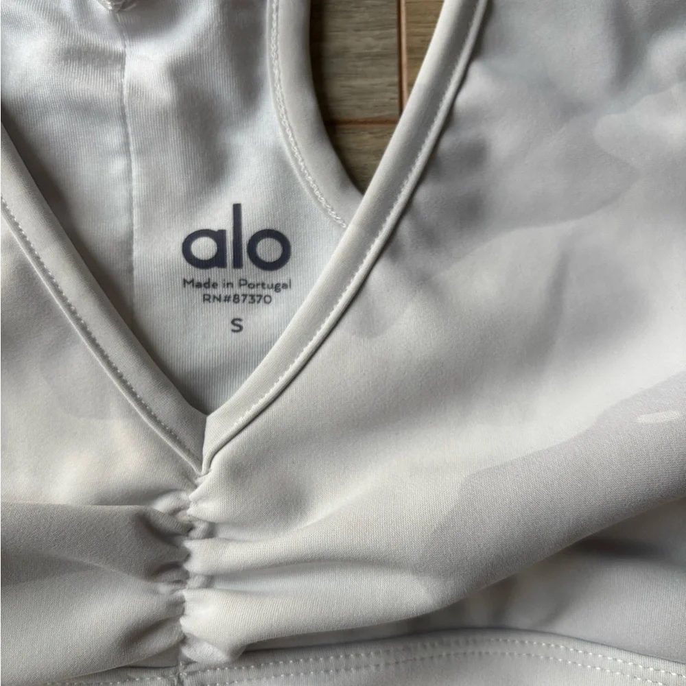 ALO Yoga White Sports Bra - Picture 2 of 3